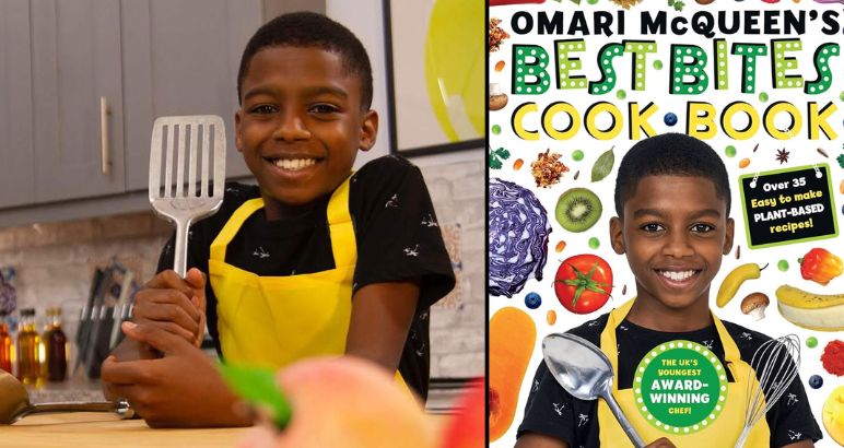 Author spotlight on Omari McQueen, a young British chef who shares vibrant vegan Caribbean recipes in Best Bites Cookbook. Featuring plant-based dishes like hummus, smoothies, soups, and pizza, the book is praised for its flavor and accessibility. Rated 5 stars by Charles Collectibles and Books.
