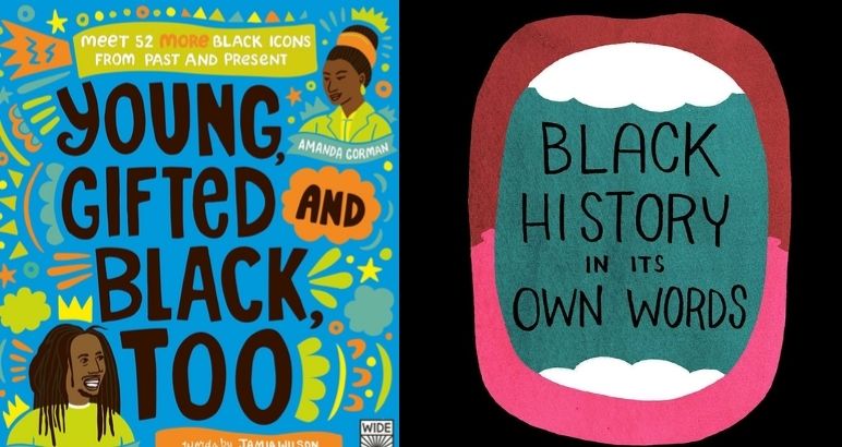 Spotlight on Young Gifted and Black Too and Black History In Its Own Words—books celebrating Black icons, pioneers, and voices. Both rated 4.5 stars by Charles Collectibles.