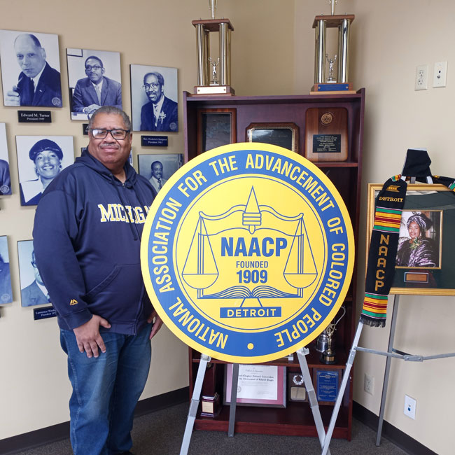 Charles Young owner of Charles Collectibles and Books LLC at the 2023 NAACP Detroit Small Business Pop Up Shop